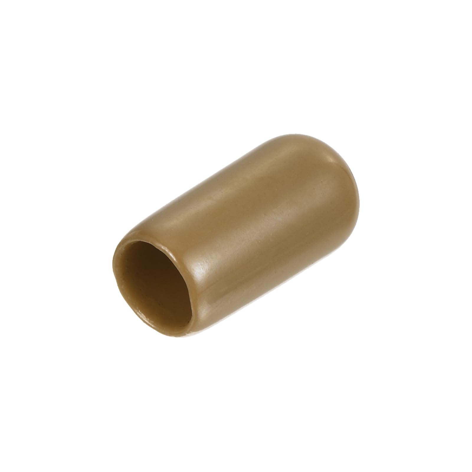 uxcell 20pcs Rubber End Caps 6.5mm(1/4") ID Vinyl PVC Round Tube Bolt Cap Cover Screw Thread Protectors Light Brown