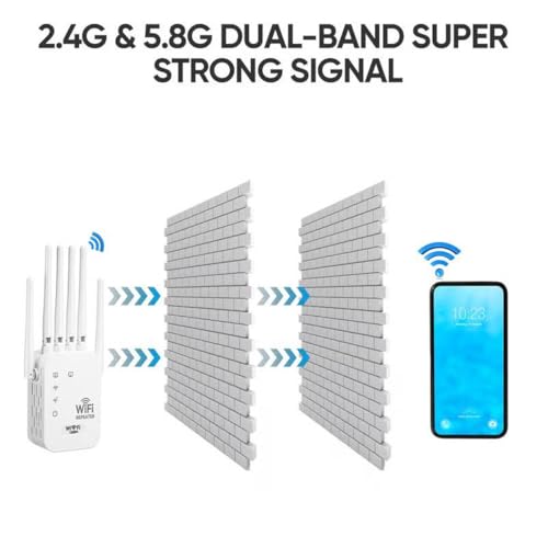 Image of WiFi Extender 6-Antenna Strong Signal, Antenna Amplifier WiFi Booster and Signal Amplifier, Long Range WiFi Extender with Ethernet Port for Pc, Outdoor Coverage, Enhanced Network Range (300M, 1pc)