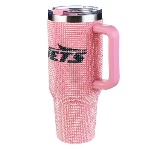 Image of The Memory Company Officially Licensed 40oz Pink Bling Game Day Tumbler, New York Jets