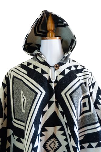 Alpaca Hooded Poncho Handmade in Ecuador. Lightweight and Soft4