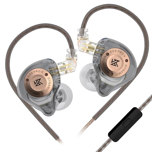 CCA KZ EDX Pro X in Ear Headphones, HiFi IEM Earphones, Deep Bass Sound in Ear Monitor with Detachable Cable, for Audiophile Dj Singers-Gary Mic