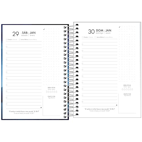 Agenda Espiral Diária 12,9 x 18,7 cm Louvor 2022 - Estampa Cruz jesus fundo branco - Tilibra