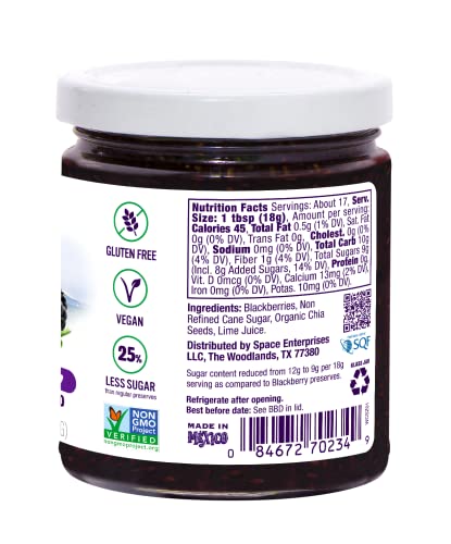 World Of Chia Standard Chia Spread - All Natural, Plant Based, Gluten Free, Vegan, Omega 3, Kosher, Made In Usa, Non Gmo Project Verified, Made With Local Fruit & Non Refined Cane Sugar (Blackberry,3) #TOP2