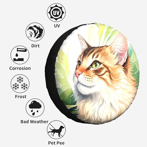 Image of Funny Cat Spare Tire Cover Wheel Protector Weatherproof Wheel Cover Universal Decorative Accessories for Camper RV SUV Travel Trailer 16 inch
