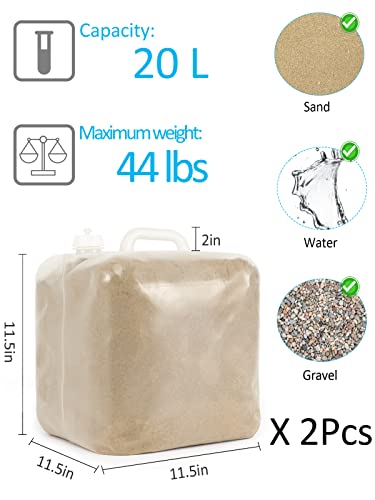 2 Pcs Pool Ladder Weights For Above Ground Pools- 20L Swimming Pool Stair Step Anchors, Foldable Plastic Waterproof Sandbags Barrel For Swimming Entry Systems Fillable Portable #TOP5