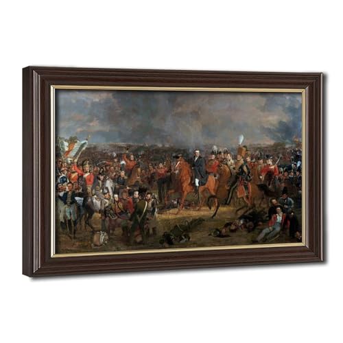 La Bataille de Waterloo impression sur toile WCYB cadre suspendu 20x30 cm