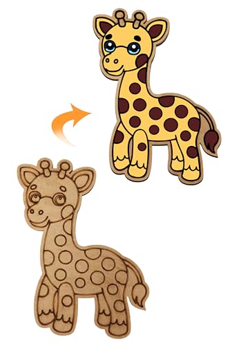 Image of Nyaara Combo of Wooden Elephant, Tiger, Giraffe and Lion Paint Kit, DIY Arts and Crafts for Kids | Color Painting Kit | Wooden Craft | Birthday Return Gift