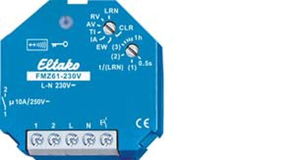 Eltako Funk Aktor multifunzione relè di tempo 230 V, Potenziale libero 10 a/250 V AC, Lampadine a incandescenza, 2000 W, 1 pezzi, fmz61 – 230 V