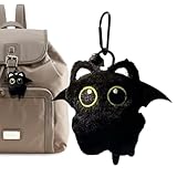 Katzen-Plüsch-Schlüsselanhänger | schwarzer Katzen-Schlüsselanhänger aus Plüsch | weicher Schlüsselanhänger für Geldbörsen, Auto-Tragetasche, Handtasche, Erwachsene, Urlaub, Halloween, Kinder