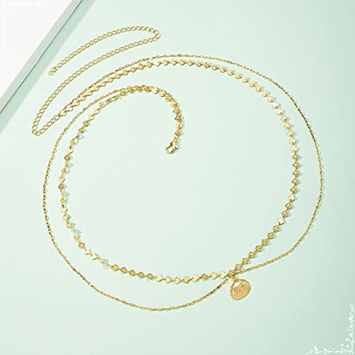 Cadena de vientre dorada KnSam con colgante de concha para cintura de mujer 3