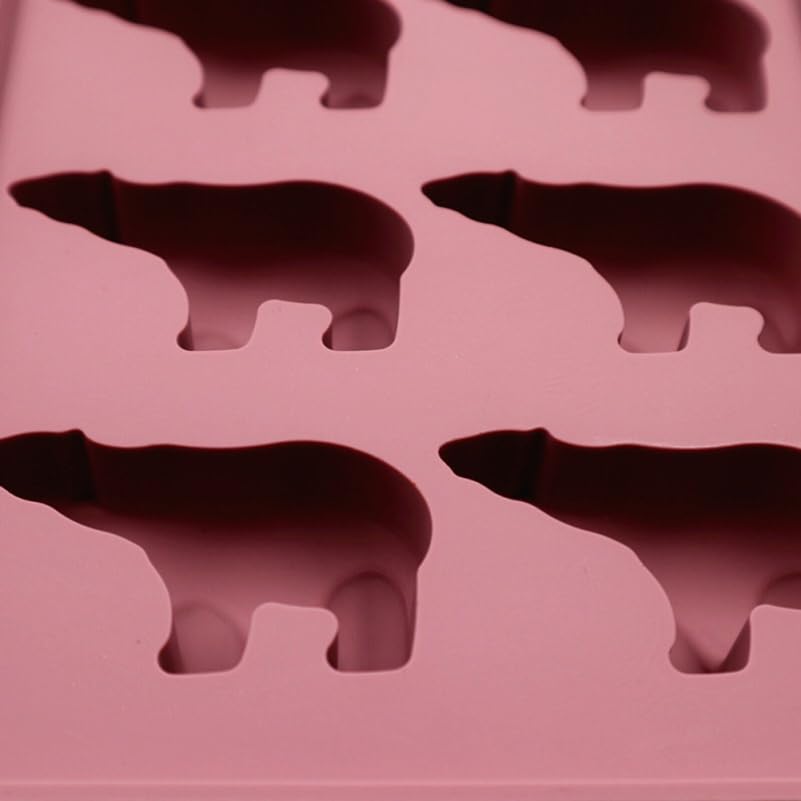 Molde para cubitos de hielo de silicona oso polar con tapa miniatura 2