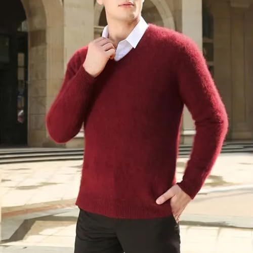 Men's V-Neck Knitted Sweater Thickened Pullover Warm Casual Plus Size Fall Winter Base Layer Top3