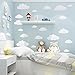 CUGBO 31pcs Big Clouds Vinyl Wall Decals DIY Wall Sticker Removable Wall Art Decor 4-10 inch for Living Room Nursery Kids Room(White)
