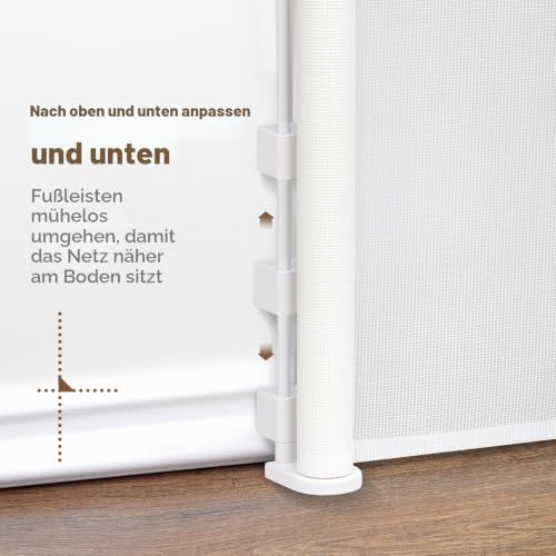 HollyHOME Treppenschutzgitter Ausziehbar, 300cm Türschutzgitter, Weiß – Ansicht 5