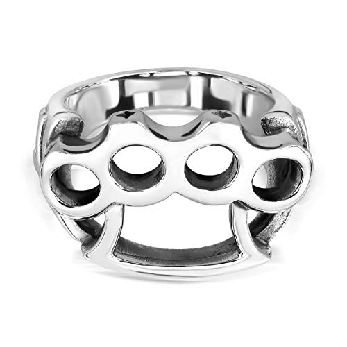WithLoveSilver 925 Sterling Silver Fight Brass Knuckle Duster Wit...