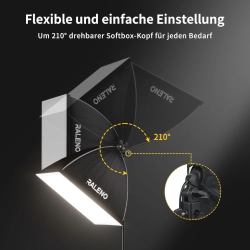 Kit de iluminación continua LED de 50W con dos ventanas softbox para evitar sombras oscuras 3