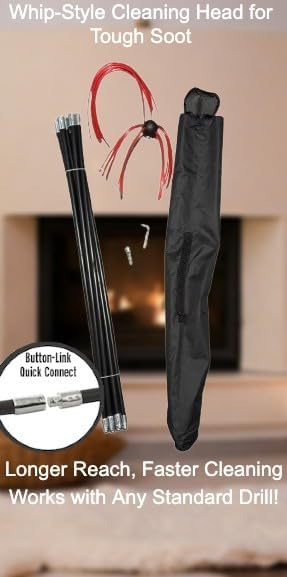 Chim Spin The Modern Chimney Sweep Kit, 27 Foot, with Storage Bag and Instructions