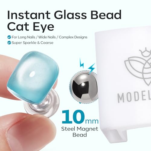 Image of Modelones 5D Automatic Cat Eye Magnet for Nails, 5Pcs Circle Nail Magnet Tool for Cat Eye Gel Polish, 360 Rotating Cat Eye Magnet Tool, U-Shaped&Ball Magnet&Hole&Heart Magnets for Glass Bead Nail Art