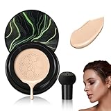 Foundation for Older Women, 2026 New Mushroom Head Airs Cushion CC Cream, Full Coverage BB Cream Foundation for Mature Skin Moisturizing Concealer Brighten Long-Lasting Even Skin Tone (Natural)