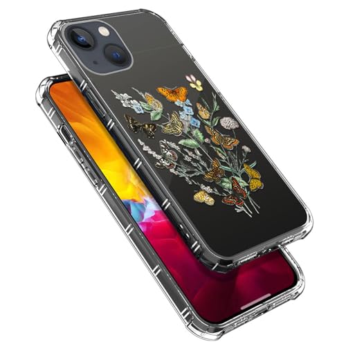 Coque compatible avec iPhone 15 transparente antichoc motif papillon