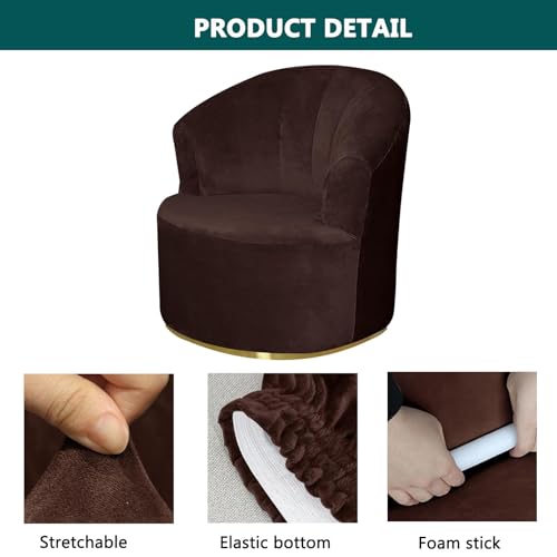 Funda para silla de barril en terciopelo elástico de alta gama color blanco puro 6