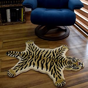 Tapete de Lana Pura con Diseño de Tigre Falso miniatura 2