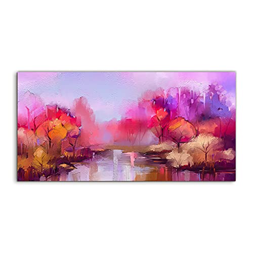 Image sur verre 140x70cm de paysage d'automne pour salon et chambre