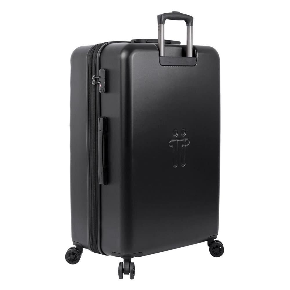 TOTTO - Maleta Rígida Grande, Modelo Bazy+, 50 x 79 x 30.5 cm, Capacidad 100 L, Expandible, Alta Resistencia a Impactos, Ruedas 360º, Manija Telescópica, Correas Internas, Candado TSA, Color Negro