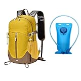 JIABAOZ 25L Wanderrucksack, Wasserdichter Trekkingrucksack mit Trinksystem, Leichter Outdoor Rucksack für Wandern Reisen (Gelb)