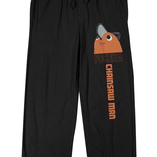 Bioworld Chainsaw Man Title and Character Men's Black Sleep Pants2