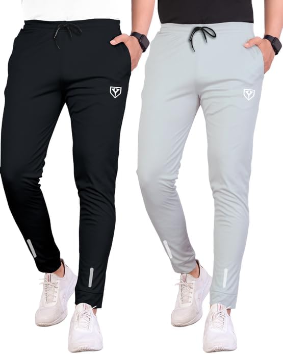 Men's Polyster Track Pants for Active Lifestyles, Stylish Design Comfortable and Versatile Active Wear Combo Pack of 2