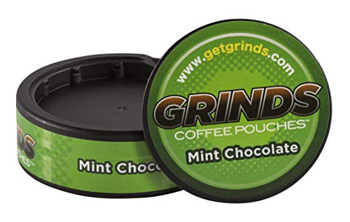 Grinds Coffee Pouches-3 Cans - Mint Chocolate - Tobacco Free, Nicotine Free Healthy Alternative