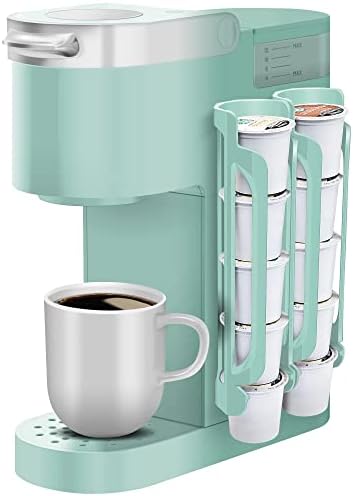 Kcup Coffee Pods Holder- K Cup Storage Side Mount Hanging- K Cup Holder for Keurig, K-pod Holders- Small Counters Wall Storage Organizer- Oasis Blue (2 Rows/For 10 K Cups)