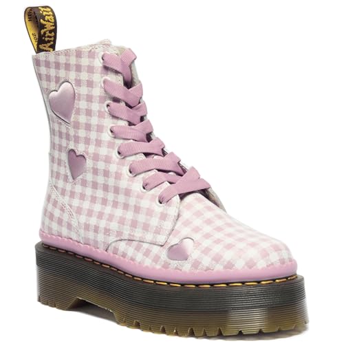 Dr. Martens Womens Jadon Heart White/Dusty Rose Gingham UK 5 (US Women's 7) M
