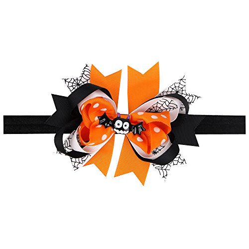 image for GTweyre 4 Pack Halloween Headbands for Baby Hairband Bows Hair Wraps H