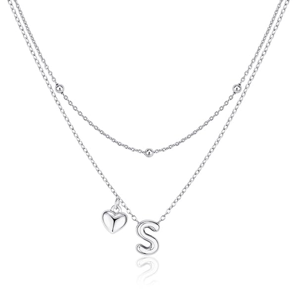 Valentines Day Gifts for Women Hers Dainty 14K Gold Plated Heart Initial Necklaces Layered Letter A-Z Pendant Necklace Stack Trendy Jewelry Birthday Valentines Day Gifts for Women Jewelry