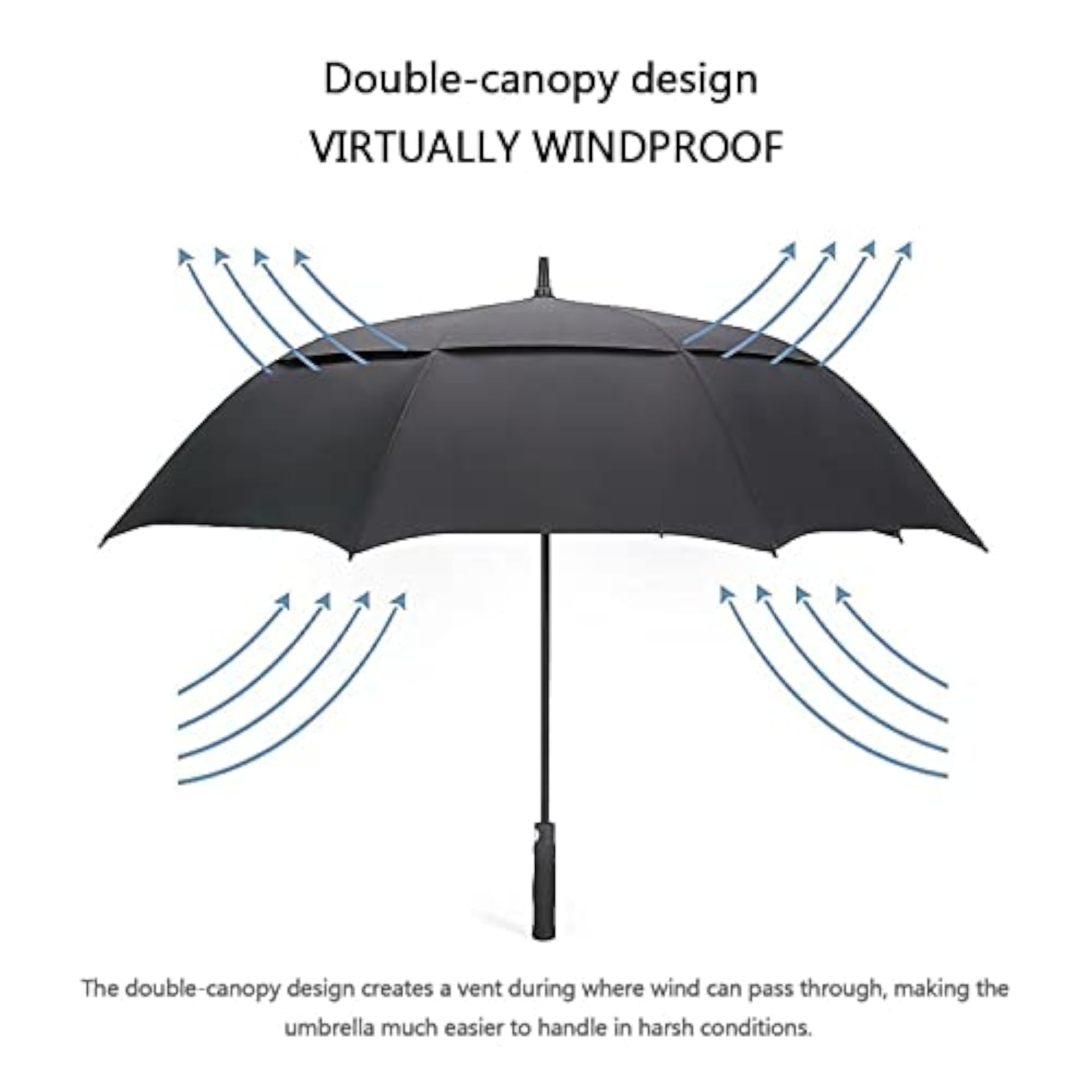 Automatic Open Golf Umbrella Oversize Double Canopy