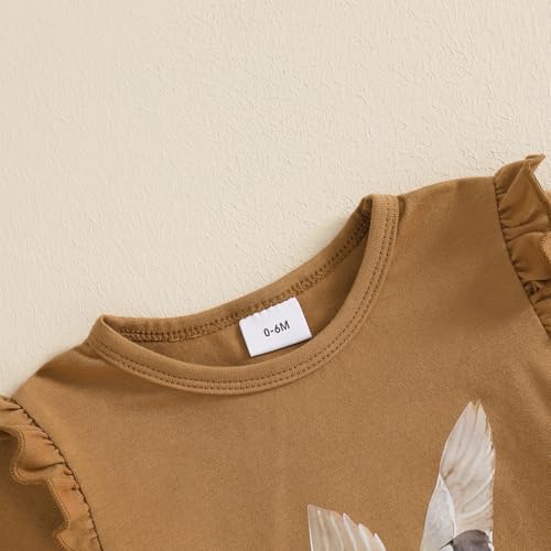 Baby Girl Hunting Outfit Mamas Girl Summer Clothes Embroidery T-shirt Mallard Duck Flare Pants Cute Bell Bottoms Set4