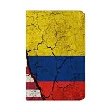 America vs Colombia Vintage Flag Passport Holder for Travel PU Leather Passports Cover Wallet Book Card Holders Case Protector Credit with Card Slots Bulk