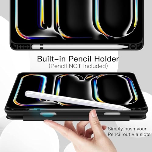 Protection iPad Pro 13 2024 M4 transparente et rotative avec porte-stylet - 5