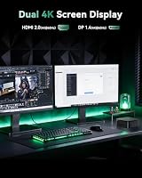 NiPoGi Essenx E1 Mini PC AΜD 3150U W-11 Pro(2C/4T, bis zu 3,3 GHz) 8GB DDR4 RAM+256GB SSD(bis zu 2 TB) 4K@60Hz Dual Display HDMI 2.0+DP 1.4/Wi-Fi 5/BT 4.2/LAN, Desktop-PC für Büro/Bildung/Multimedia – Ansicht 4
