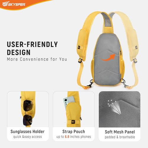 Image of SKYSPER Sling Bag RFID Cross Body Bag Recycled Crossbody Backpack Travel Daypack