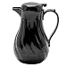 Winco Push Button Insulated Beverage Server with Swirl Design, 42-Ounce, Black