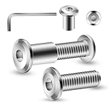 1/4-20 x 3/4' 20Pcs Flat Head Hex Socket Cap Screws Bolts Barrel Nuts Kit, 304 Stainless Steel 18-8, Full...