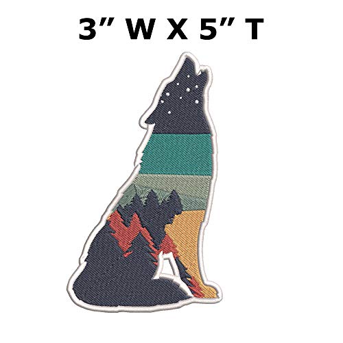 Wolf Forest Embroidered Premium Patch Diy Iron-On Or Sew-On Decorative Badge Emblem Vacation Souvenir Travel Gear Clothes Appliques National Park Wildlife Explore Nature #TOP1