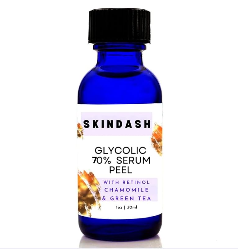 Sérum peeling facial com ácido glicólico 70%, retinol, camomila e chá verde, frasco de 30 mL
