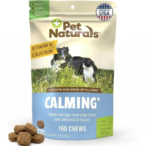 Pet Naturals Calming Chews for Dogs and Cats, Anxiety Relief with Gentle Ingredients for Thunder,...