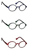 Lesebrille Damen Herren blau grün rot rund leicht oval groß Softtouch schmale Bügel Lesehilfe Sehhilfe 1.0 1.5 2.0 2.5 3.0 3.5, Dioptrien:Dioptrien 3.0, Farbe:Grün