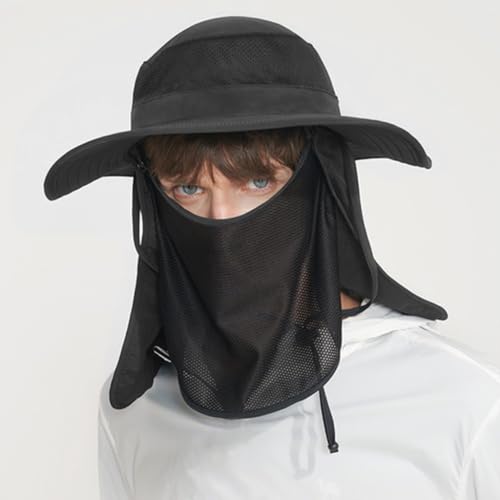 Image of GUSTAVE Mens Sun Hat Wide Brim Summer Sun Cap UV Protection Fishsing Hat Foldable Bucket Hat Outdoor