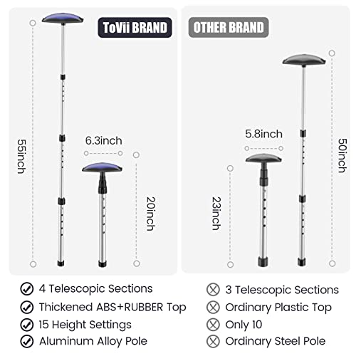 ToVii Golf Stiff Arm Club Protector, Sturdy Aluminum Alloy Golf Travel Bag Support Rod and Thickened Hexagon Support Top, Premium Golf Stiff Arm Travel Support System Protector Clubs (Blue) - Thumbnail 3